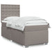 Pat box spring cu saltea, gri taupe, 90x190 cm, textil - WALTI WALTI
