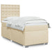 Pat box spring cu saltea, crem, 90x190 cm, textil - WALTI WALTI