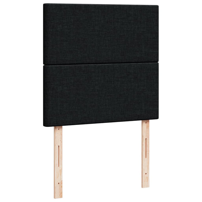Pat box spring cu saltea, negru, 90x200 cm, textil WALTI