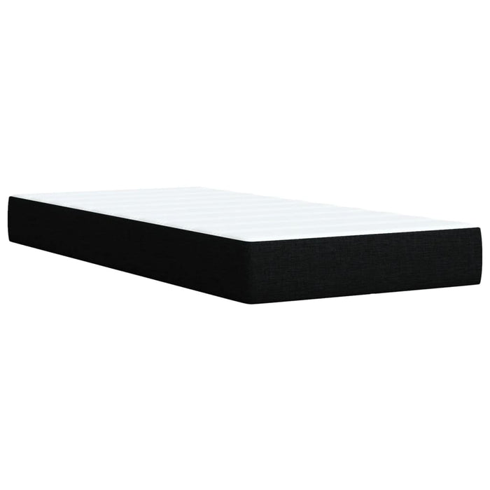 Pat box spring cu saltea, negru, 90x200 cm, textil WALTI
