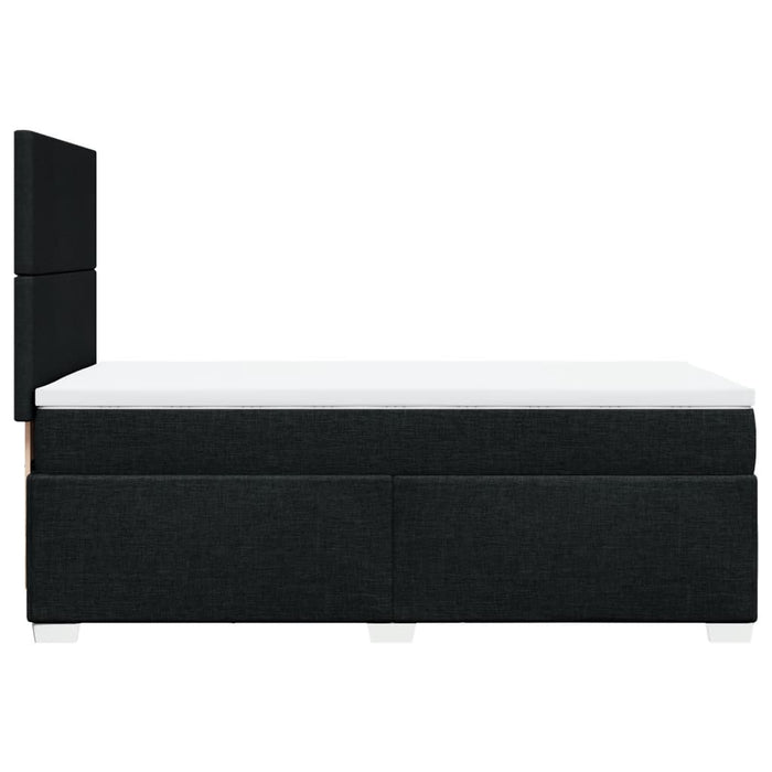 Pat box spring cu saltea, negru, 90x200 cm, textil WALTI