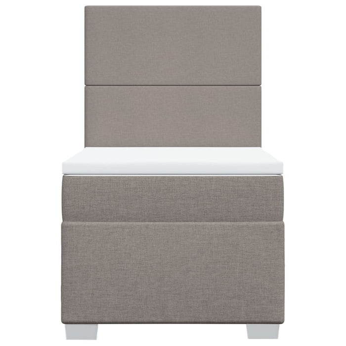 Pat box spring cu saltea, gri taupe, 90x200 cm, textil - WALTI WALTI
