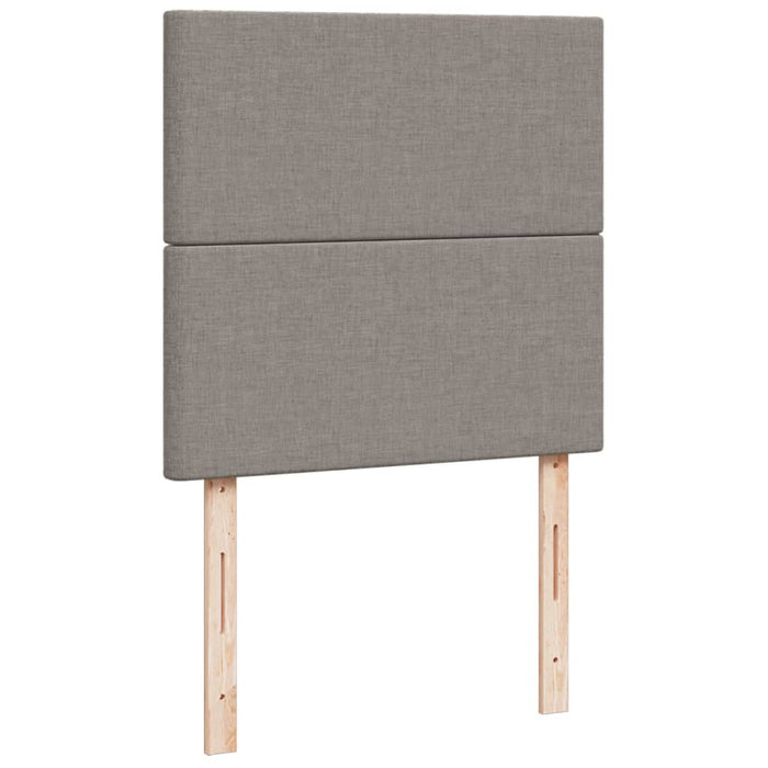 Pat box spring cu saltea, gri taupe, 90x200 cm, textil - WALTI WALTI
