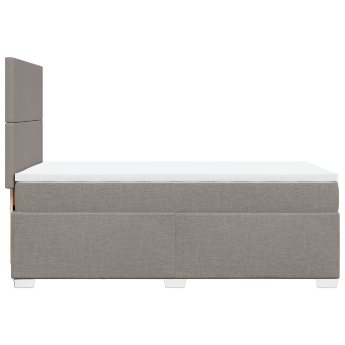 Pat box spring cu saltea, gri taupe, 90x200 cm, textil - WALTI WALTI