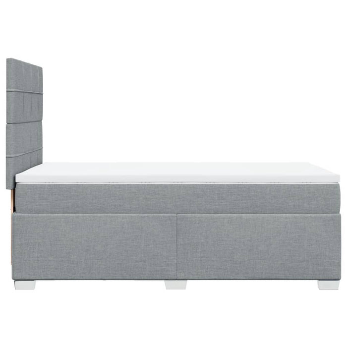 Pat box spring cu saltea, gri deschis, 90x200 cm, textil - WALTI WALTI