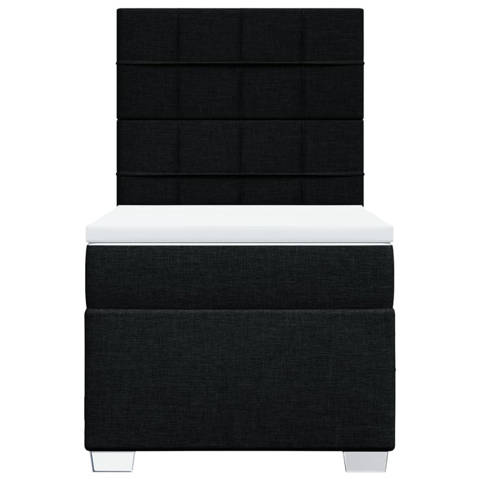 Pat box spring cu saltea, negru, 90x200 cm, textil - WALTI WALTI