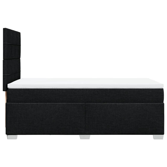 Pat box spring cu saltea, negru, 90x200 cm, textil - WALTI WALTI
