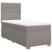 Pat box spring cu saltea, gri taupe, 90x200 cm, textil - WALTI WALTI