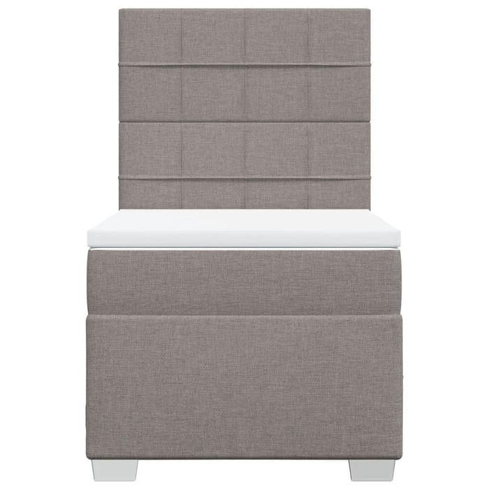Pat box spring cu saltea, gri taupe, 90x200 cm, textil - WALTI WALTI