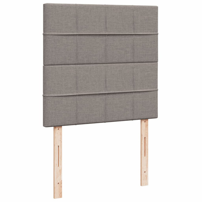 Pat box spring cu saltea, gri taupe, 90x200 cm, textil - WALTI WALTI