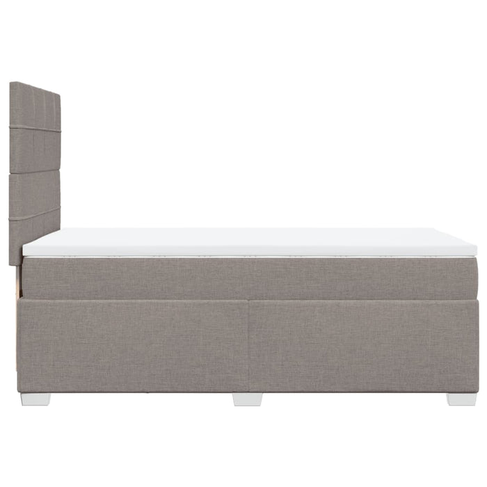Pat box spring cu saltea, gri taupe, 90x200 cm, textil - WALTI WALTI