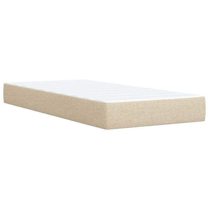 Pat box spring cu saltea, crem, 90x200 cm, textil WALTI