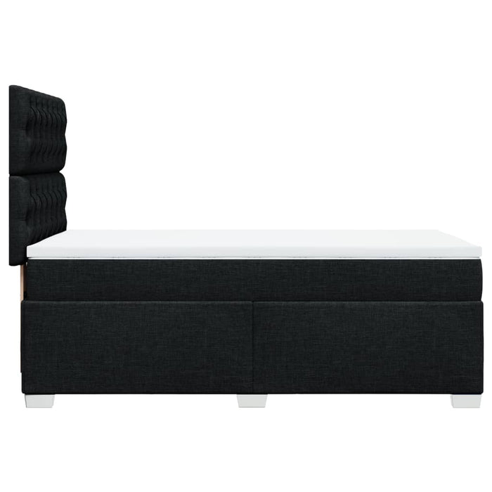 Pat box spring cu saltea, negru, 90x200 cm, textil - WALTI WALTI