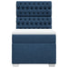 Pat box spring cu saltea, albastru, 90x200 cm, textil - WALTI WALTI