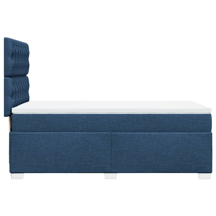 Pat box spring cu saltea, albastru, 90x200 cm, textil - WALTI WALTI