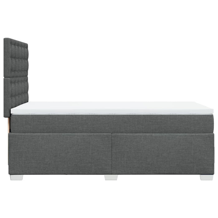 Pat box spring cu saltea, gri închis, 90x200 cm, textil - WALTI WALTI