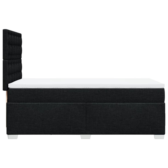 Pat box spring cu saltea, negru, 90x200 cm, textil WALTI