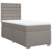Pat box spring cu saltea, gri taupe, 90x200 cm, textil - WALTI WALTI
