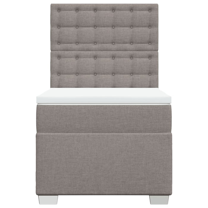 Pat box spring cu saltea, gri taupe, 90x200 cm, textil - WALTI WALTI
