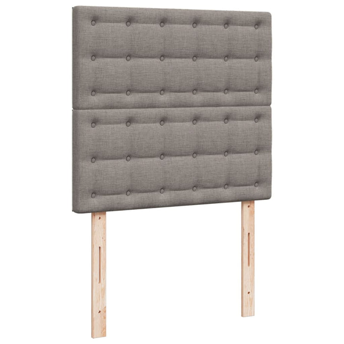 Pat box spring cu saltea, gri taupe, 90x200 cm, textil - WALTI WALTI