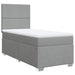 Pat box spring cu saltea, gri deschis, 100x200 cm, textil - WALTI WALTI