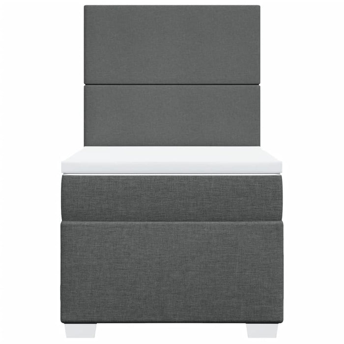 Pat box spring cu saltea, gri închis, 100x200 cm, textil - WALTI WALTI