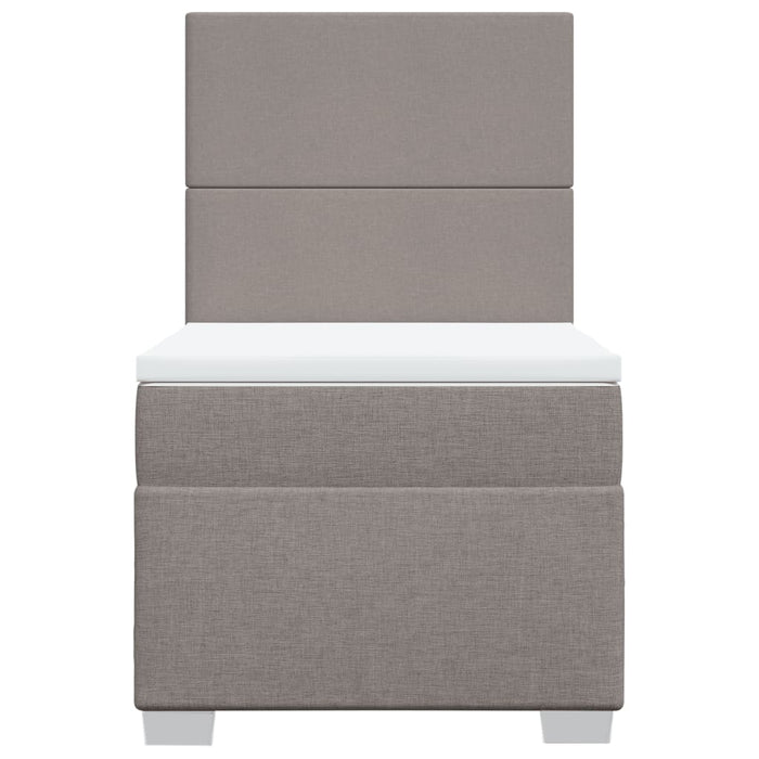 Pat box spring cu saltea, gri taupe, 100x200 cm, textil - WALTI WALTI