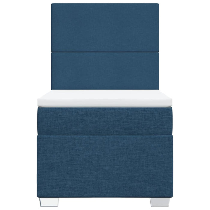 Pat box spring cu saltea, albastru, 100x200 cm, textil - WALTI WALTI