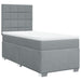 Pat box spring cu saltea, gri deschis, 100x200 cm, textil - WALTI WALTI