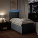 Pat box spring cu saltea, gri deschis, 100x200 cm, textil - WALTI WALTI