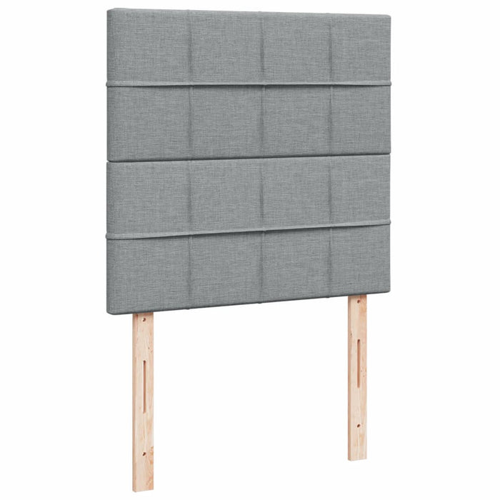Pat box spring cu saltea, gri deschis, 100x200 cm, textil - WALTI WALTI