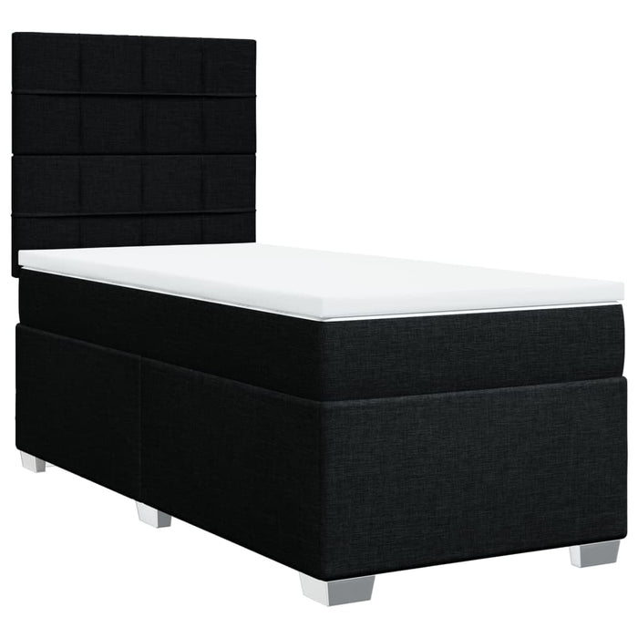 Pat box spring cu saltea, negru, 100x200 cm, textil - WALTI WALTI