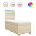 Pat box spring cu saltea, crem, 100x200 cm, textil - WALTI WALTI