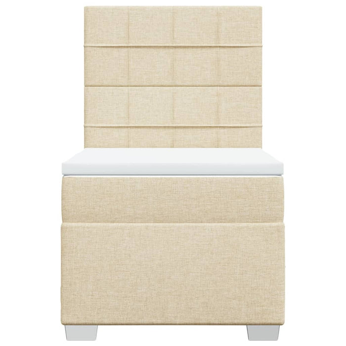 Pat box spring cu saltea, crem, 100x200 cm, textil - WALTI WALTI