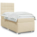 Pat box spring cu saltea, crem, 100x200 cm, textil - WALTI WALTI