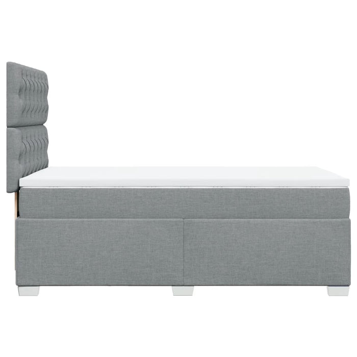 Pat box spring cu saltea, gri deschis, 100x200 cm, textil - WALTI WALTI