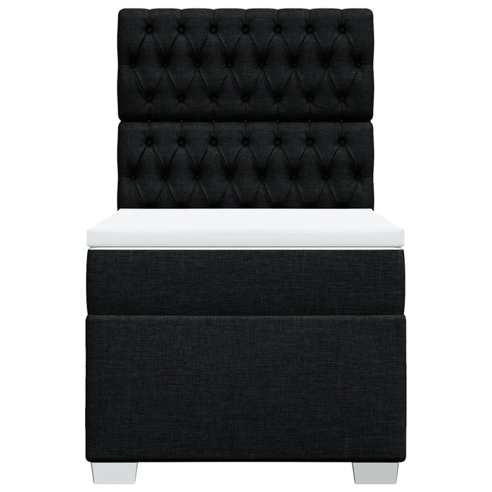 Pat box spring cu saltea, negru, 100x200 cm, textil - WALTI WALTI