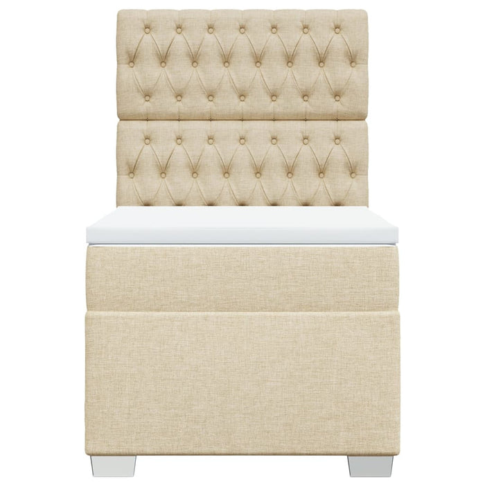 Pat box spring cu saltea, crem, 100x200 cm, textil - WALTI WALTI