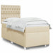 Pat box spring cu saltea, crem, 100x200 cm, textil - WALTI WALTI