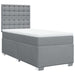 Pat box spring cu saltea, gri deschis, 100x200 cm, textil - WALTI WALTI