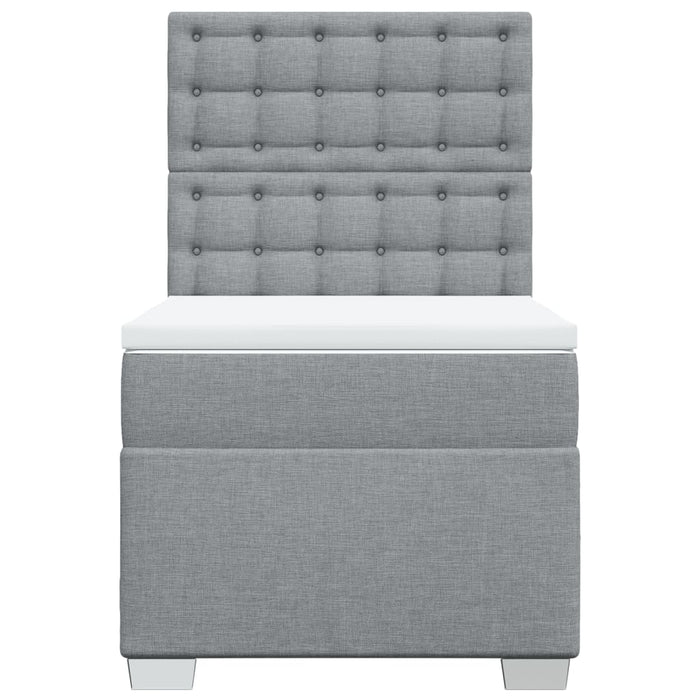 Pat box spring cu saltea, gri deschis, 100x200 cm, textil - WALTI WALTI