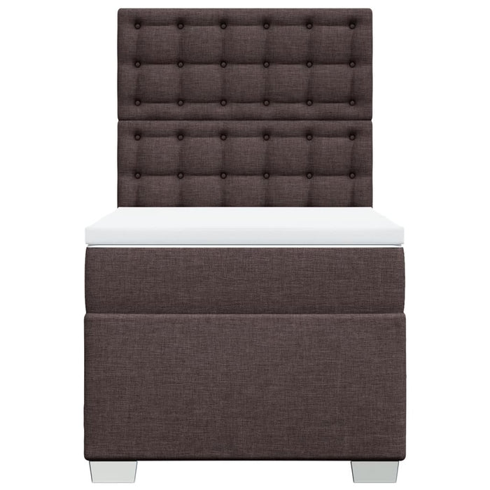 Pat box spring cu saltea, maro închis, 100x200 cm, textil - WALTI WALTI