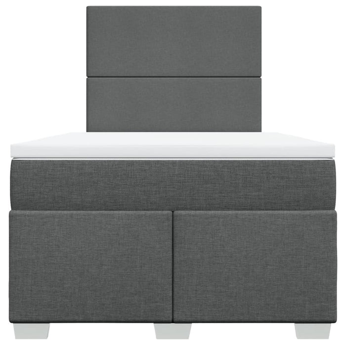 Pat box spring cu saltea, gri închis, 120x190 cm, textil WALTI