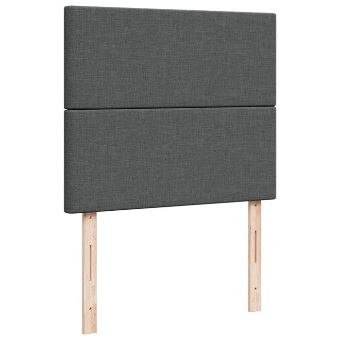 Pat box spring cu saltea, gri închis, 120x190 cm, textil WALTI