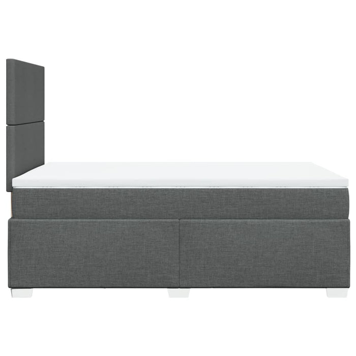 Pat box spring cu saltea, gri închis, 120x190 cm, textil WALTI