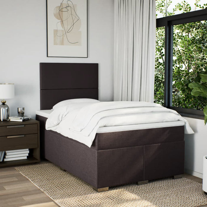 Pat box spring cu saltea, maro închis, 120x190 cm, textil WALTI