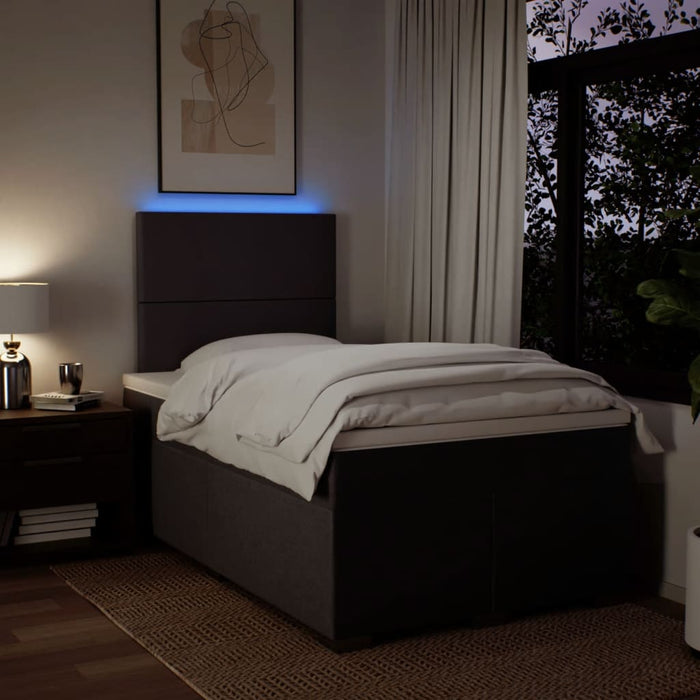 Pat box spring cu saltea, maro închis, 120x190 cm, textil WALTI
