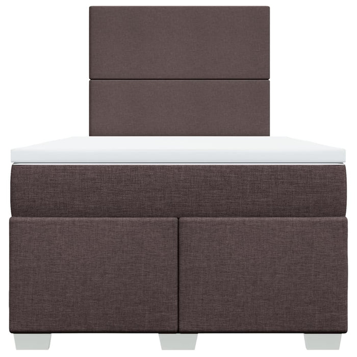 Pat box spring cu saltea, maro închis, 120x190 cm, textil WALTI