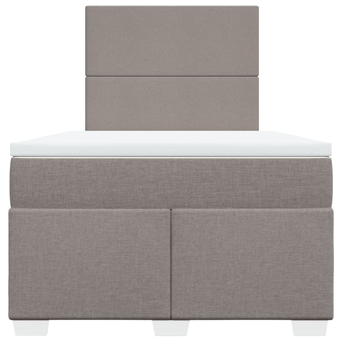 Pat box spring cu saltea, taupe, 120x190 cm material textil - WALTI WALTI