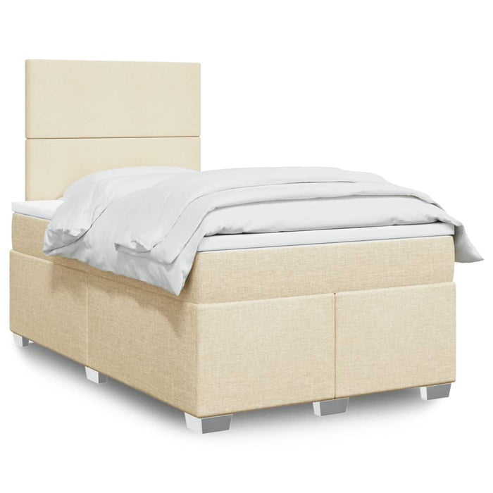Pat continental cu saltea, crem, 120x190 cm, textil - WALTI WALTI